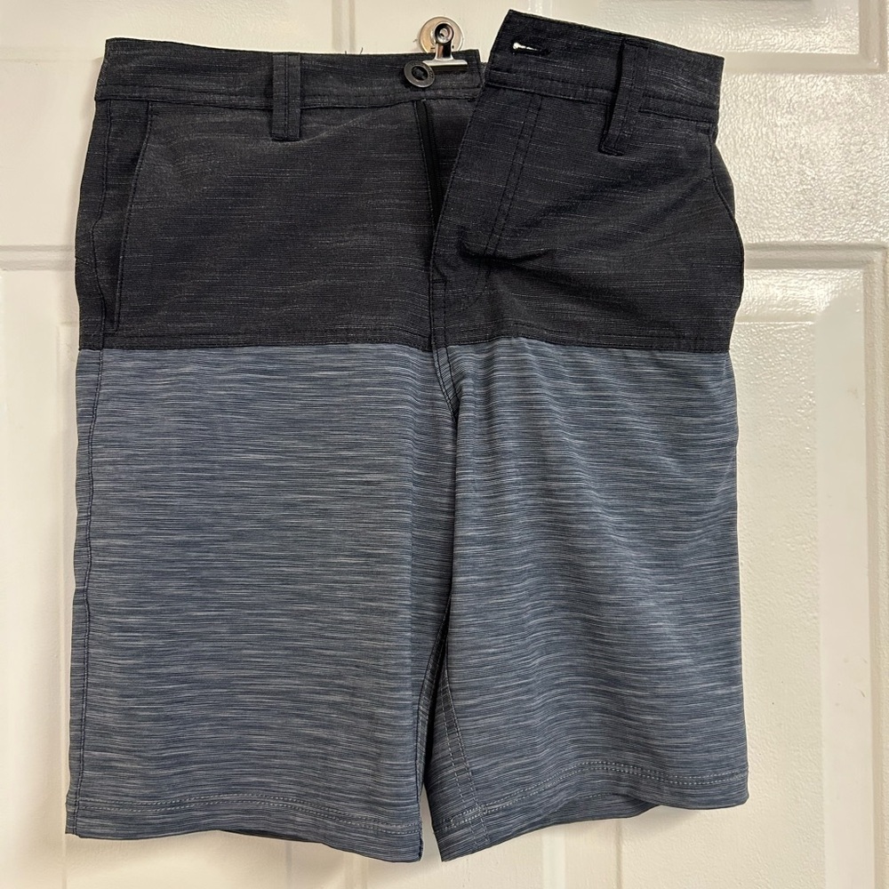 Volcom Black and Gray Flat Front Shorts